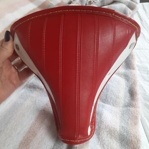 Vintage Red And White Troxel Bicycle Seat Never Been Used